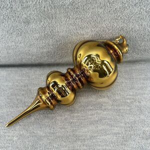 Department 56 - Amber Brown Mercury Glass Double Finial Ornament